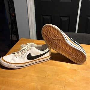Kids 6.5 or Women’s 8.5 Nike Legacy White Sneakers with Black and Brown Details
